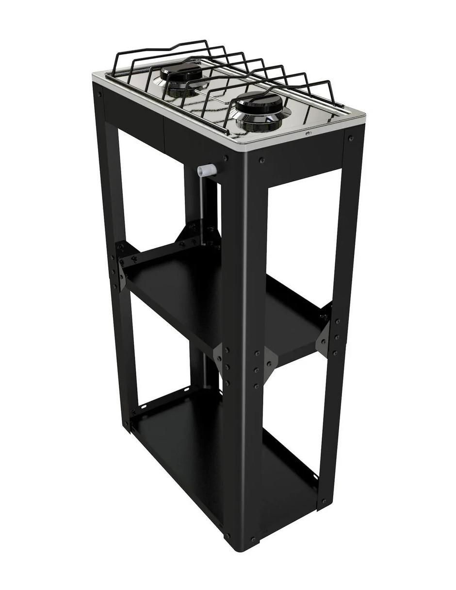 Parrilla de gas 704-4 negro de acero inoxidable Parrilla de gas 704-4 negro de acero inoxidable