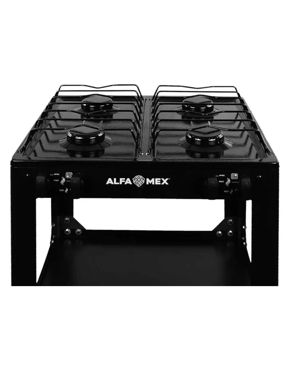 Parrilla de gas 711-4-negro de acero inoxidable