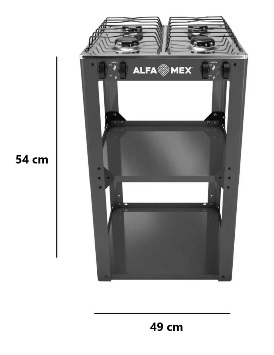 Parrilla de gas Alfamex de acero inoxidable