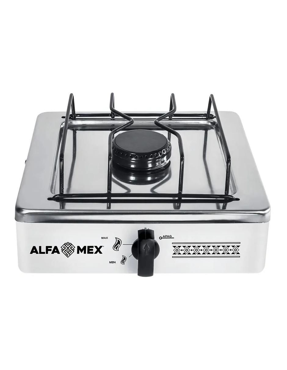 Parrilla de gas Alfamex 603-6-blanco de acero inoxidable