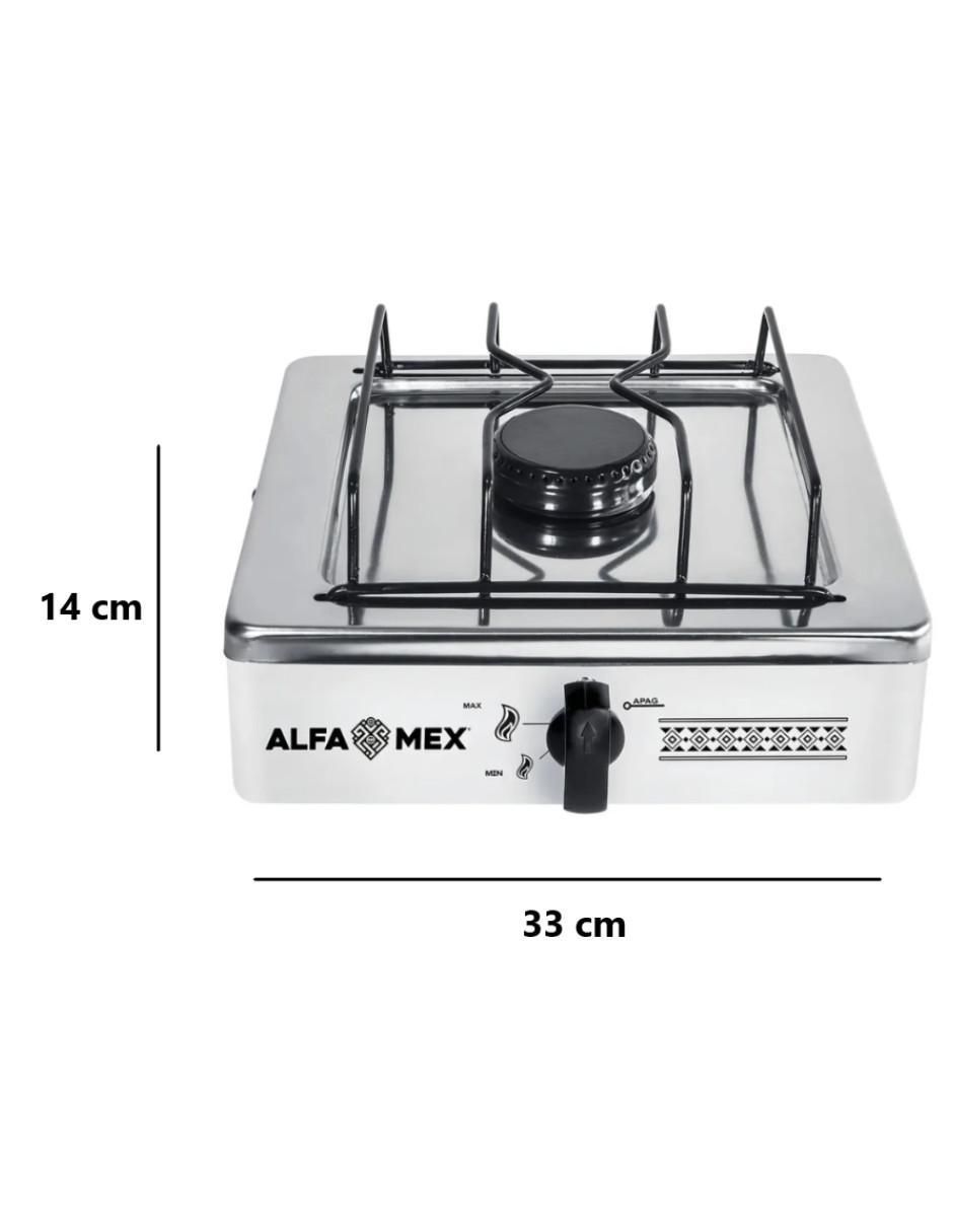 Parrilla de gas Alfamex 603-6-blanco de acero inoxidable