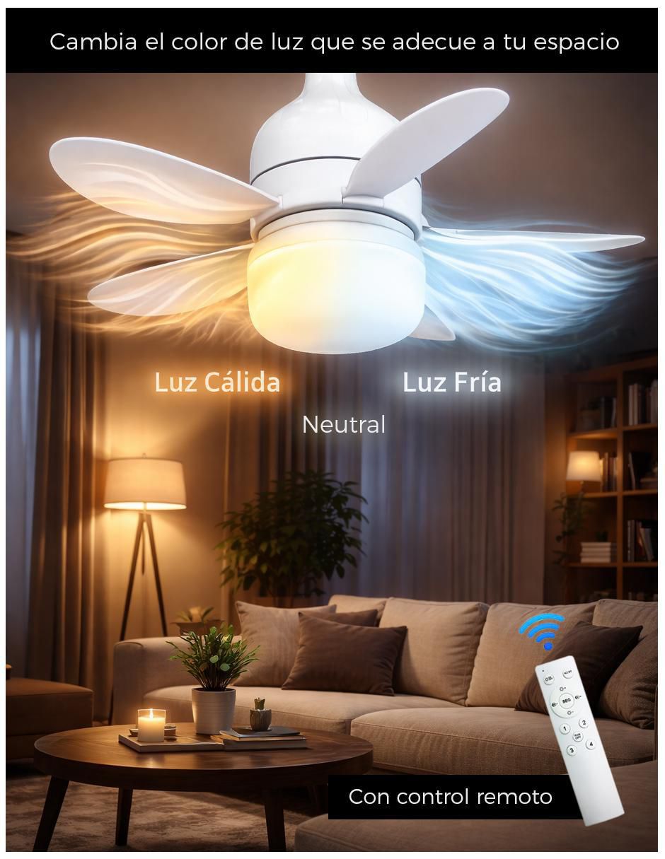 Set ventilador 2 en 1 con control remoto 3 velocidades 2