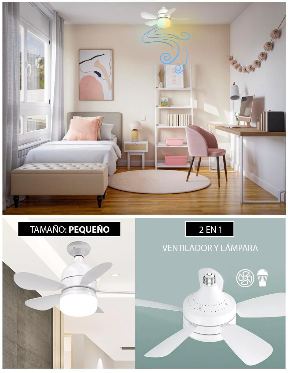 Set ventilador 2 en 1 con control remoto 3 velocidades 3