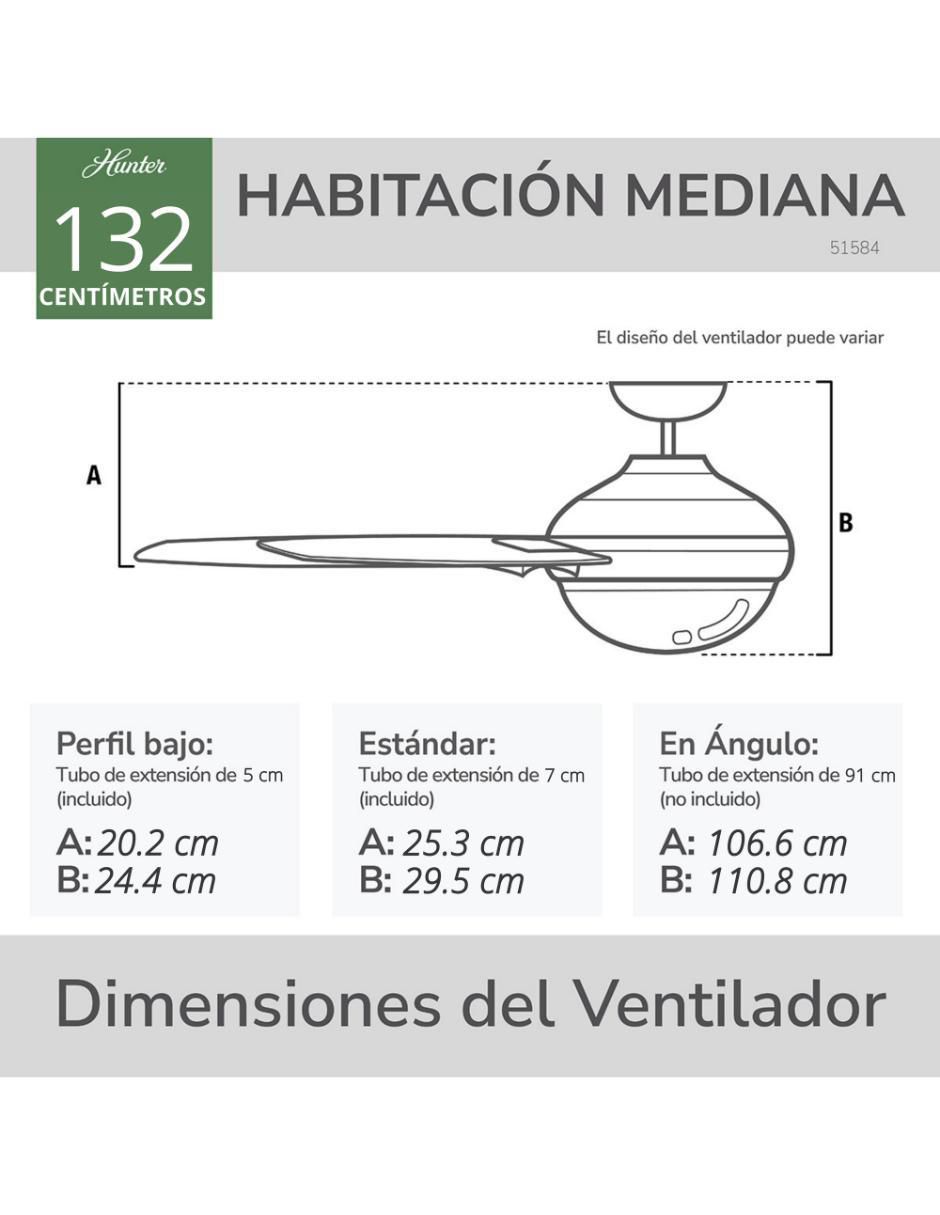 Ventilador de techo con control remoto 3 velocidades 8