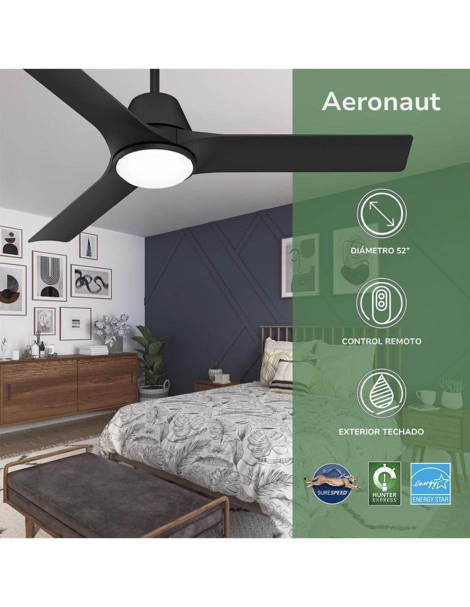 Ventilador de techo Hunter Fan con control remoto 3 velocidades