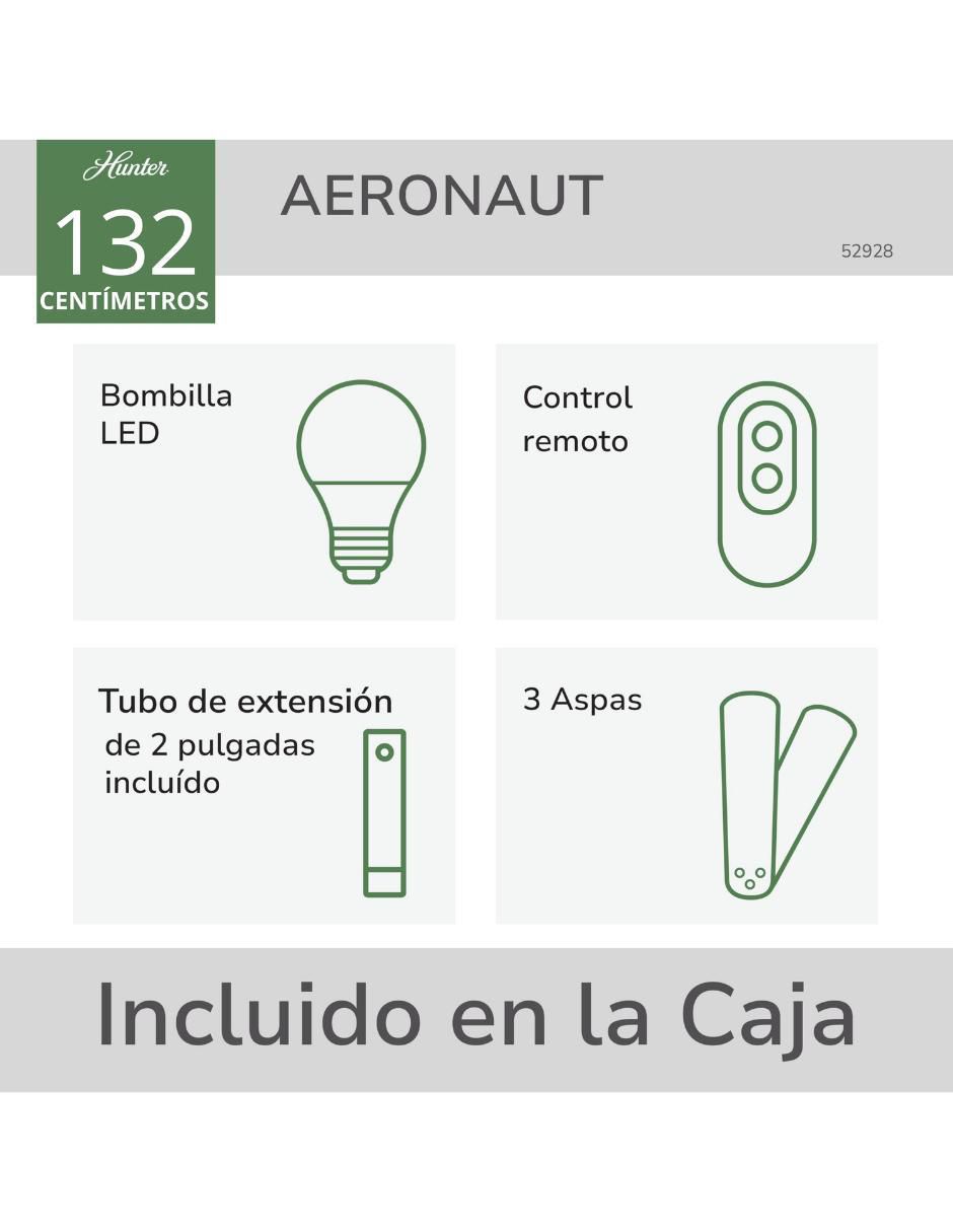 Ventilador de techo Hunter Fan con control remoto 3 velocidades