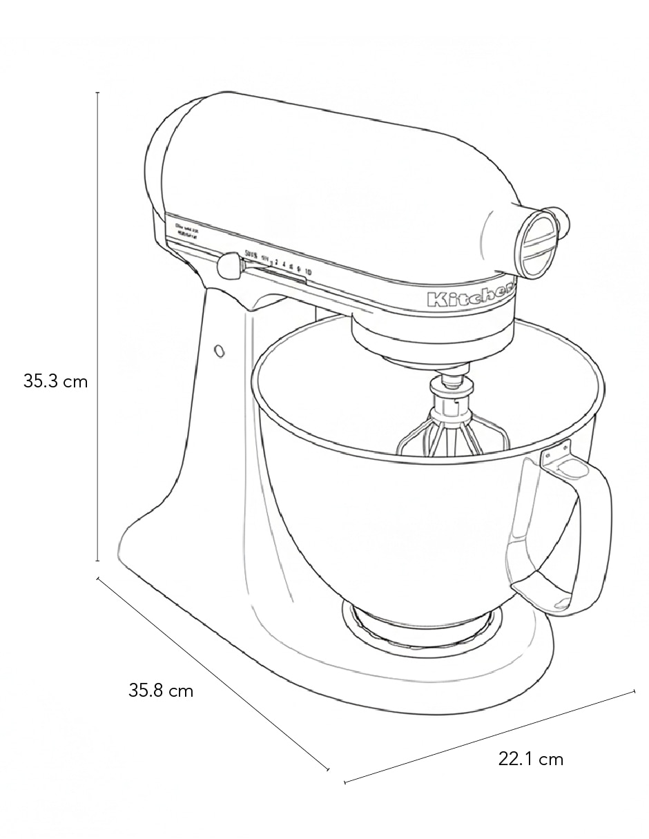 Batidora pedestal kitchenaid 10 velocidades ksm97dr