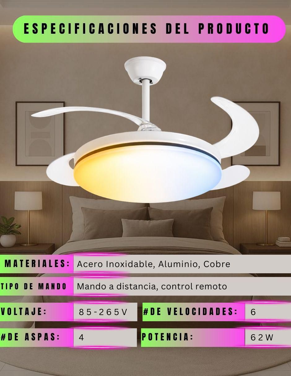 Ventilador de techo con control remoto 6 velocidades 2