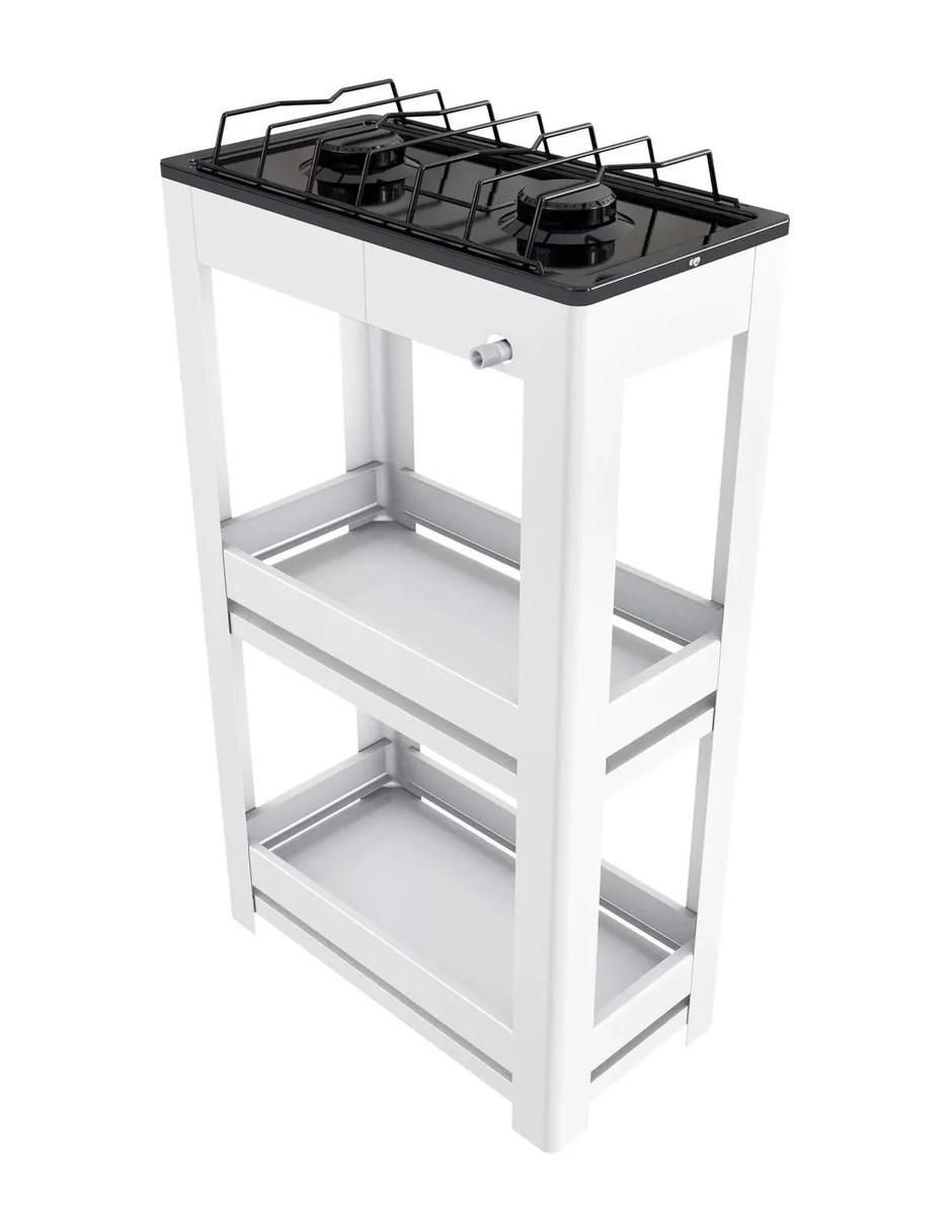 Parrilla de gas Alfamex 403-6-blanco de acero porcelanizado