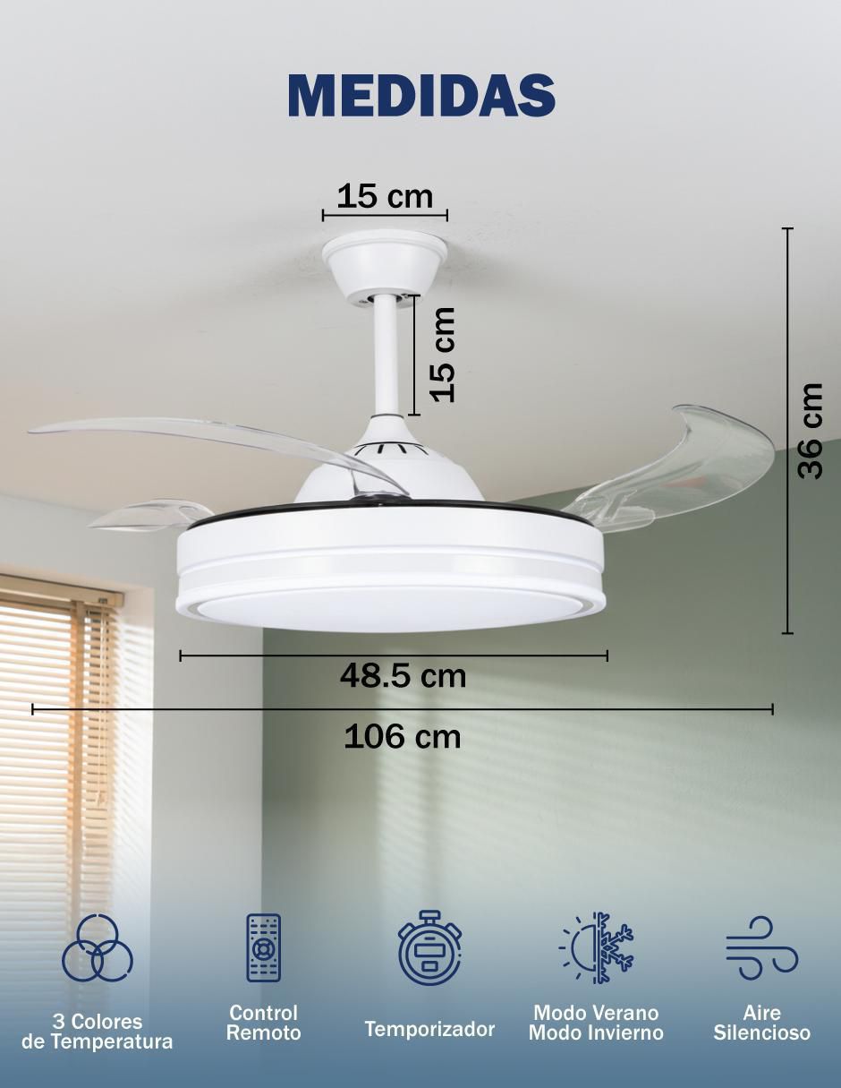 Ventilador de techo control remoto 6 velocidades 11