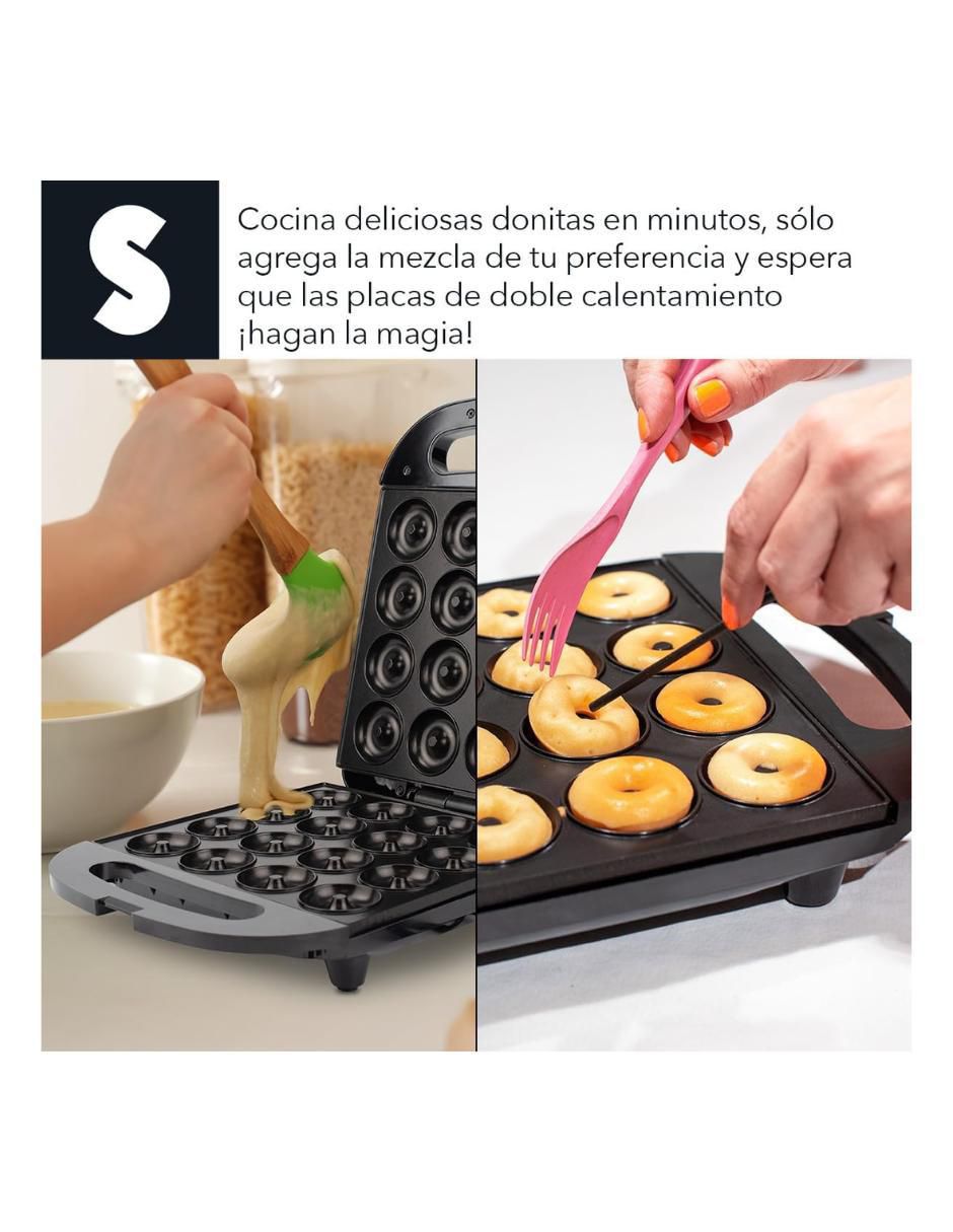 Máquina donas Signa Máquina eléctrica mini donas antiadherente 12 porciones