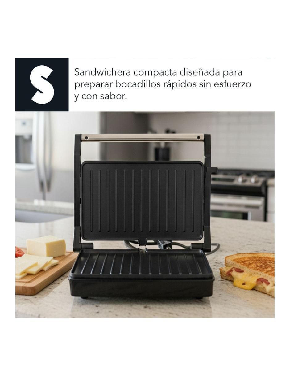 Parrilla panini eléctrico Signa de acero inoxidable