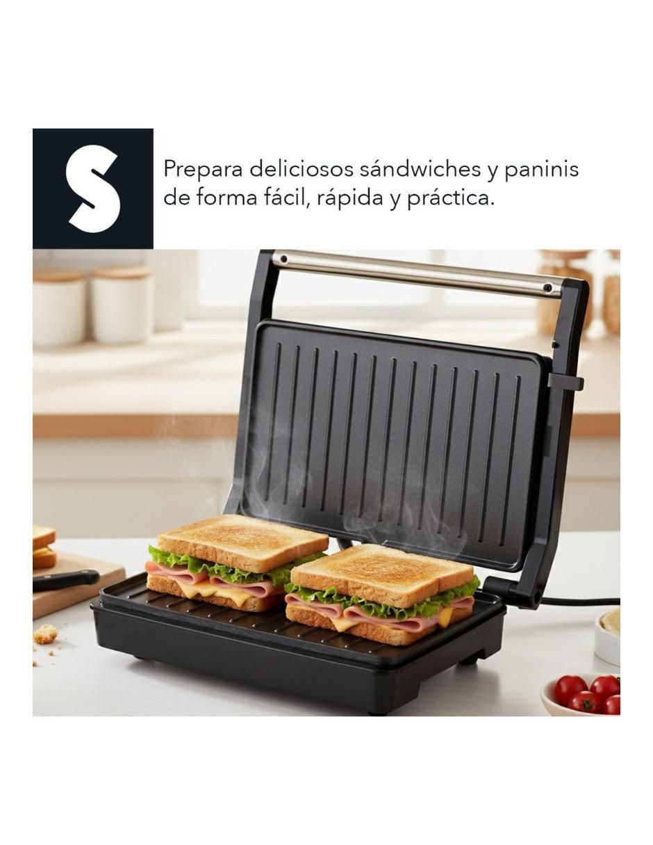 Parrilla panini eléctrico Signa de acero inoxidable