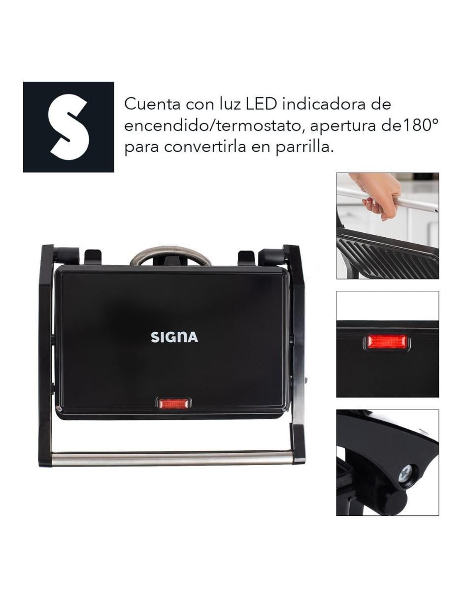 Parrilla panini eléctrico Signa de acero inoxidable