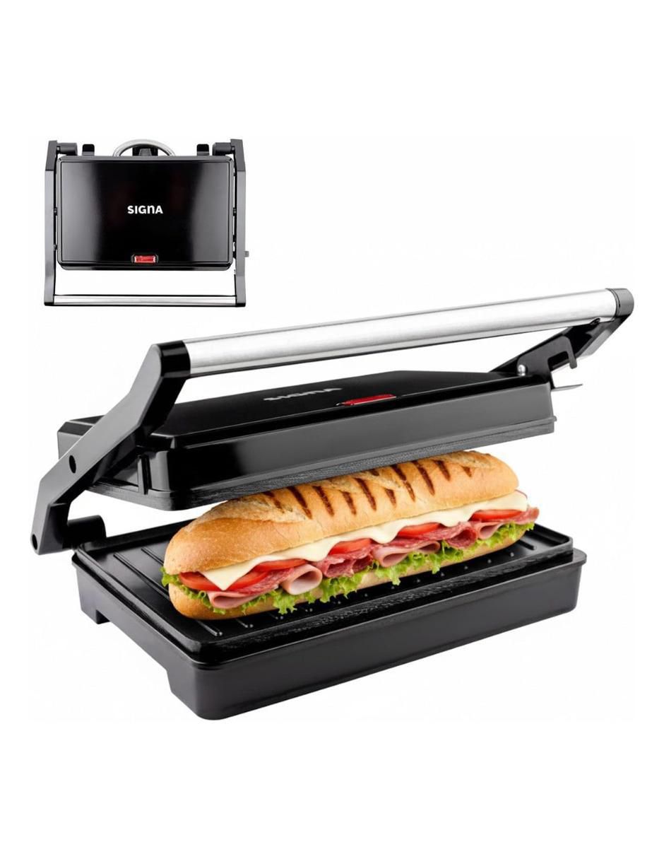 Parrilla panini eléctrico Signa de acero inoxidable
