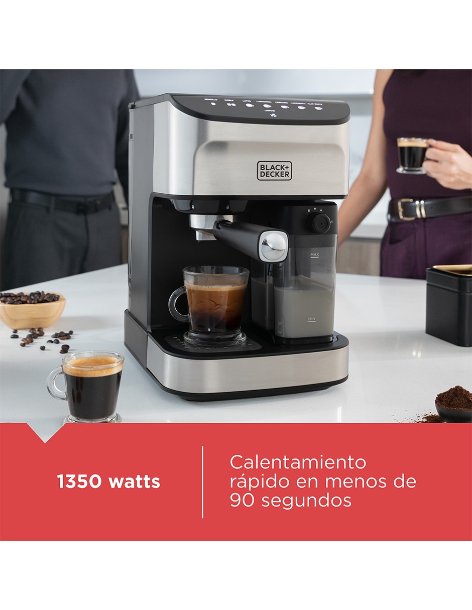 Cafetera espresso Black + Decker cafe crema EM0412-1SDLA