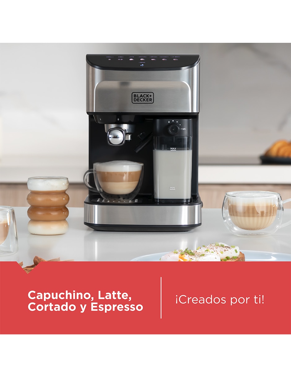Cafetera espresso Black + Decker cafe crema EM0412-1SDLA