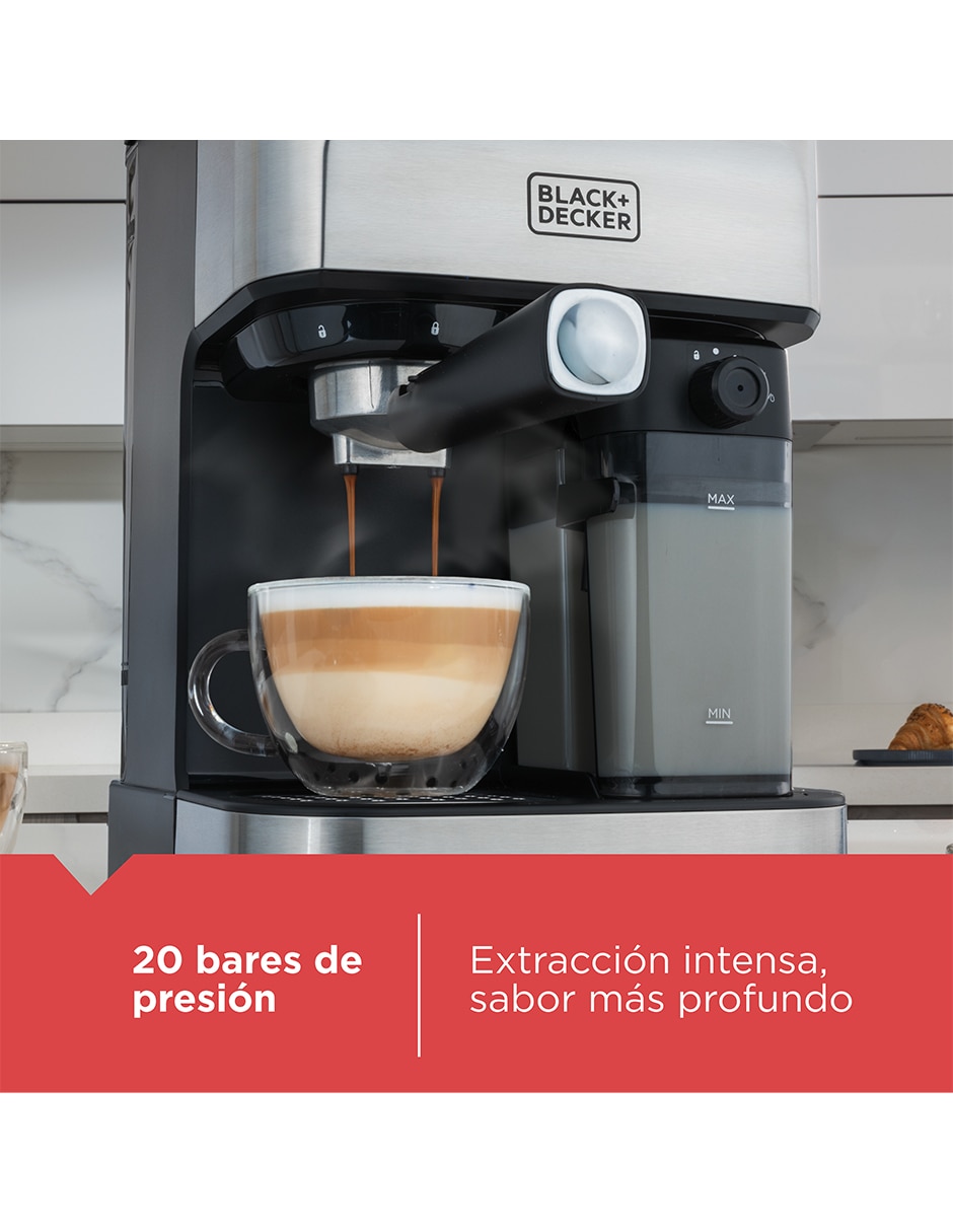 Cafetera espresso Black + Decker cafe crema EM0412-1SDLA