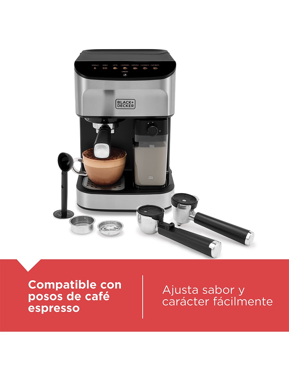 Cafetera espresso Black + Decker cafe crema EM0412-1SDLA