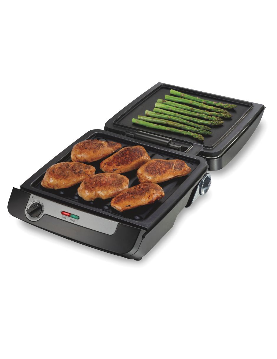Parrilla eléctrica hamilton beach multigrill plus 25601mn de antiadherente