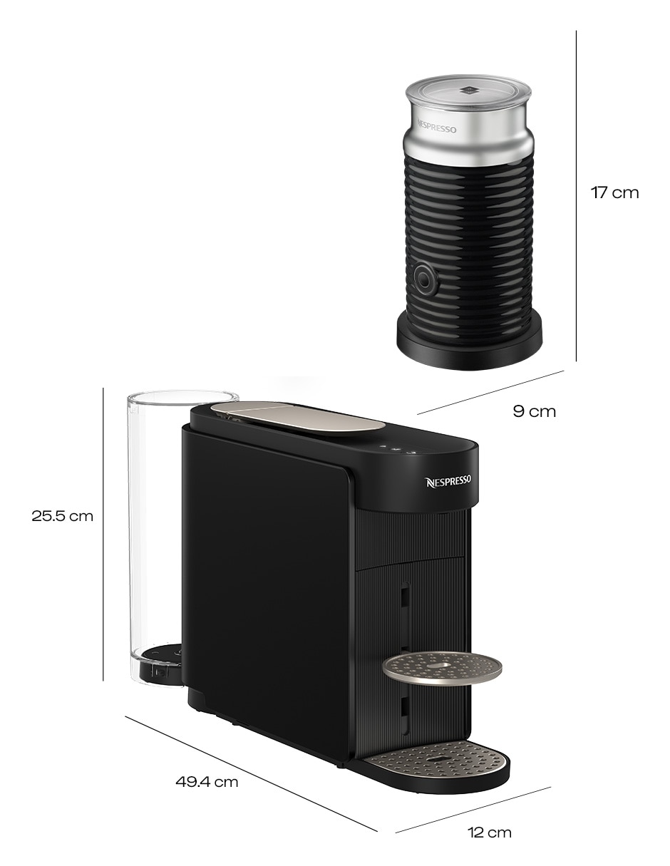 Combo cafetera y aeroccino Vertuo A3KMC1-MX-B-KNE 5