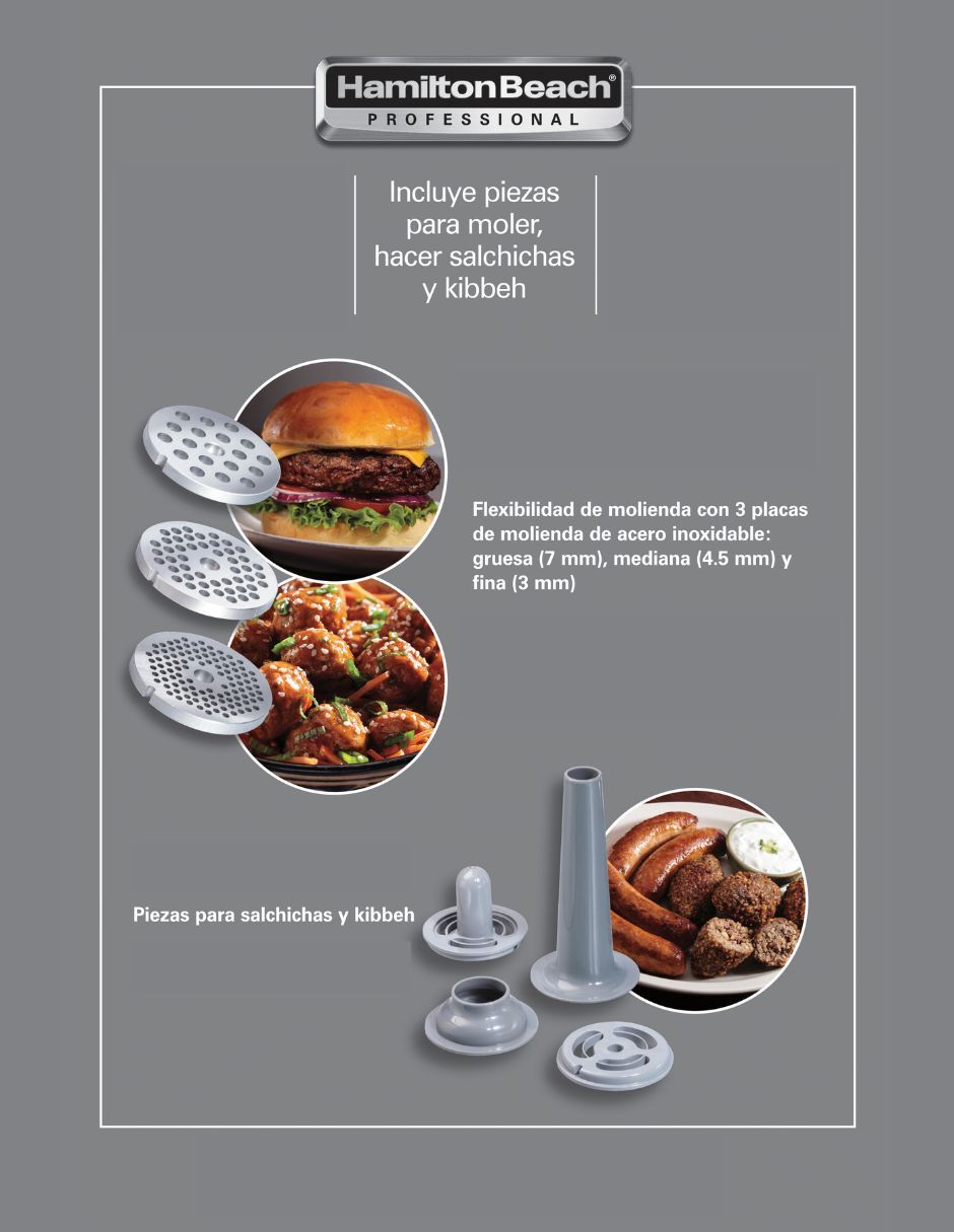 Set de accesorios para batidora de pasta Hamilton Beach 11 piezas