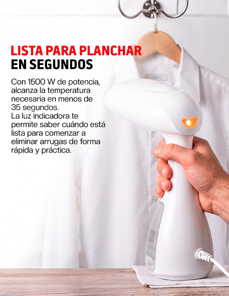 Plancha portátil de vapor suela acero inoxidable