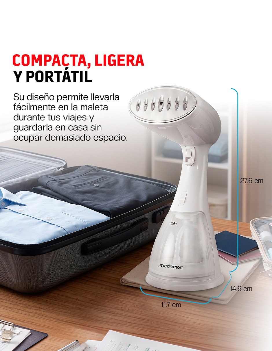 Plancha portátil de vapor suela acero inoxidable 8