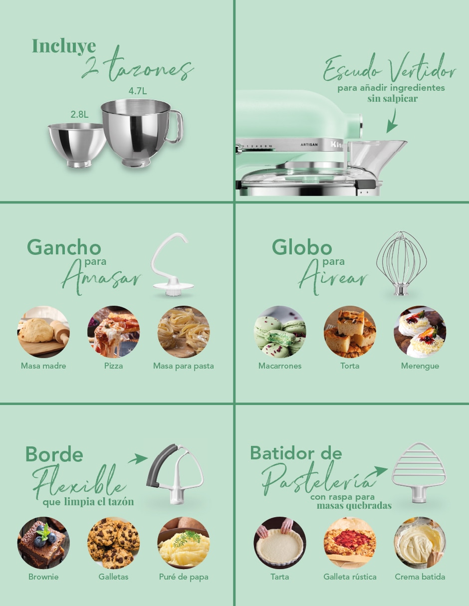 Batidora pedestal 10 velocidades KSM195PSSD 3
