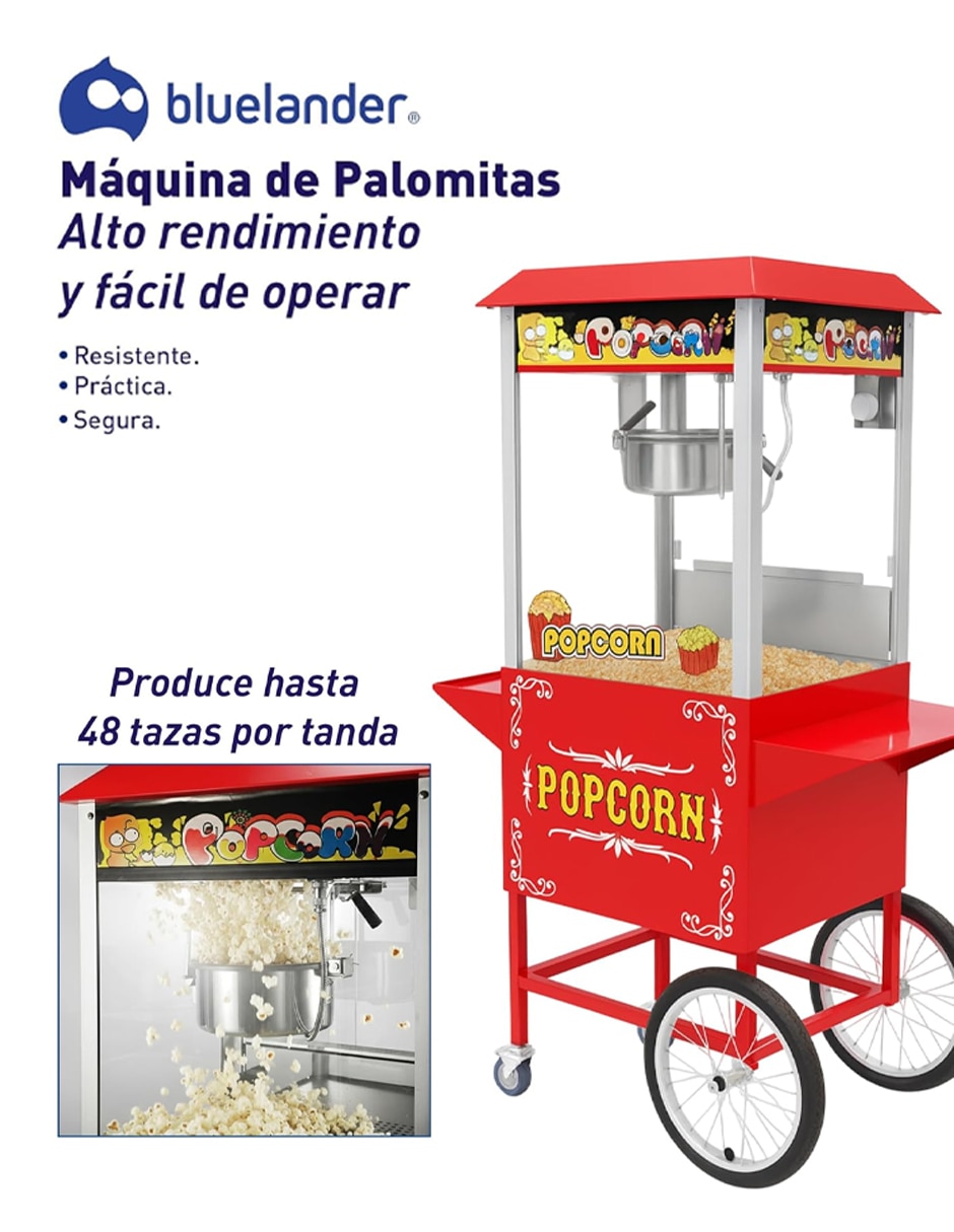 Máquina palomitas con ruedas Y hervidor CBHH-0845 5