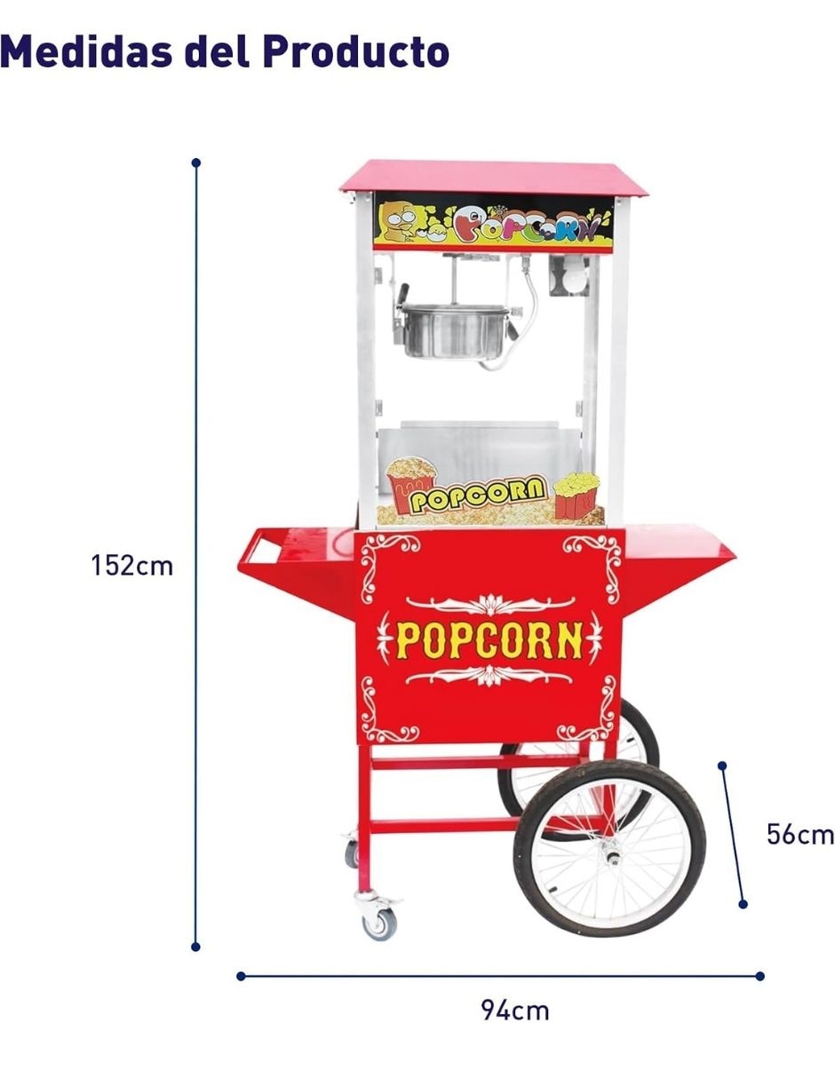 Máquina palomitas con ruedas Y hervidor CBHH-0845 6