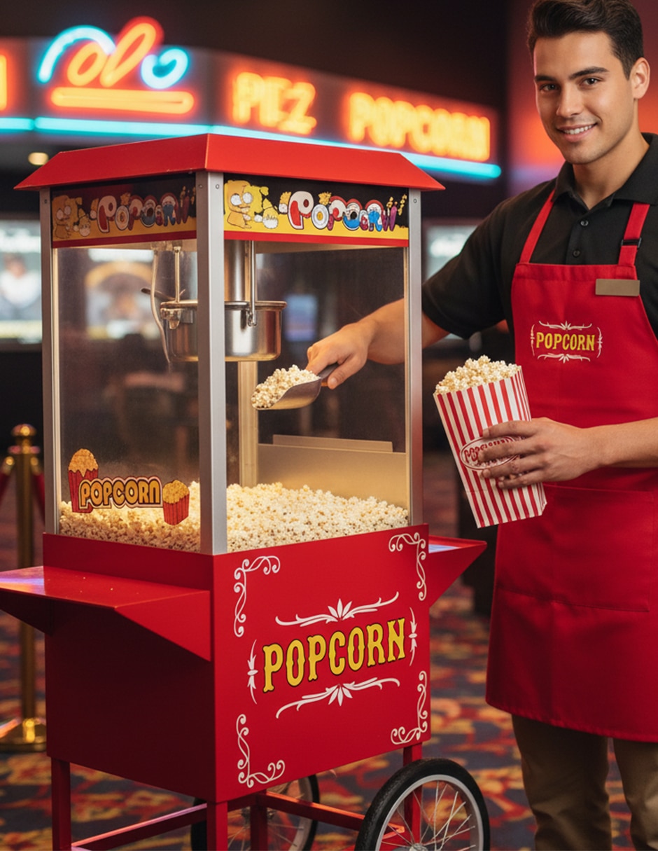 Máquina palomitas con ruedas Y hervidor CBHH-0845 2
