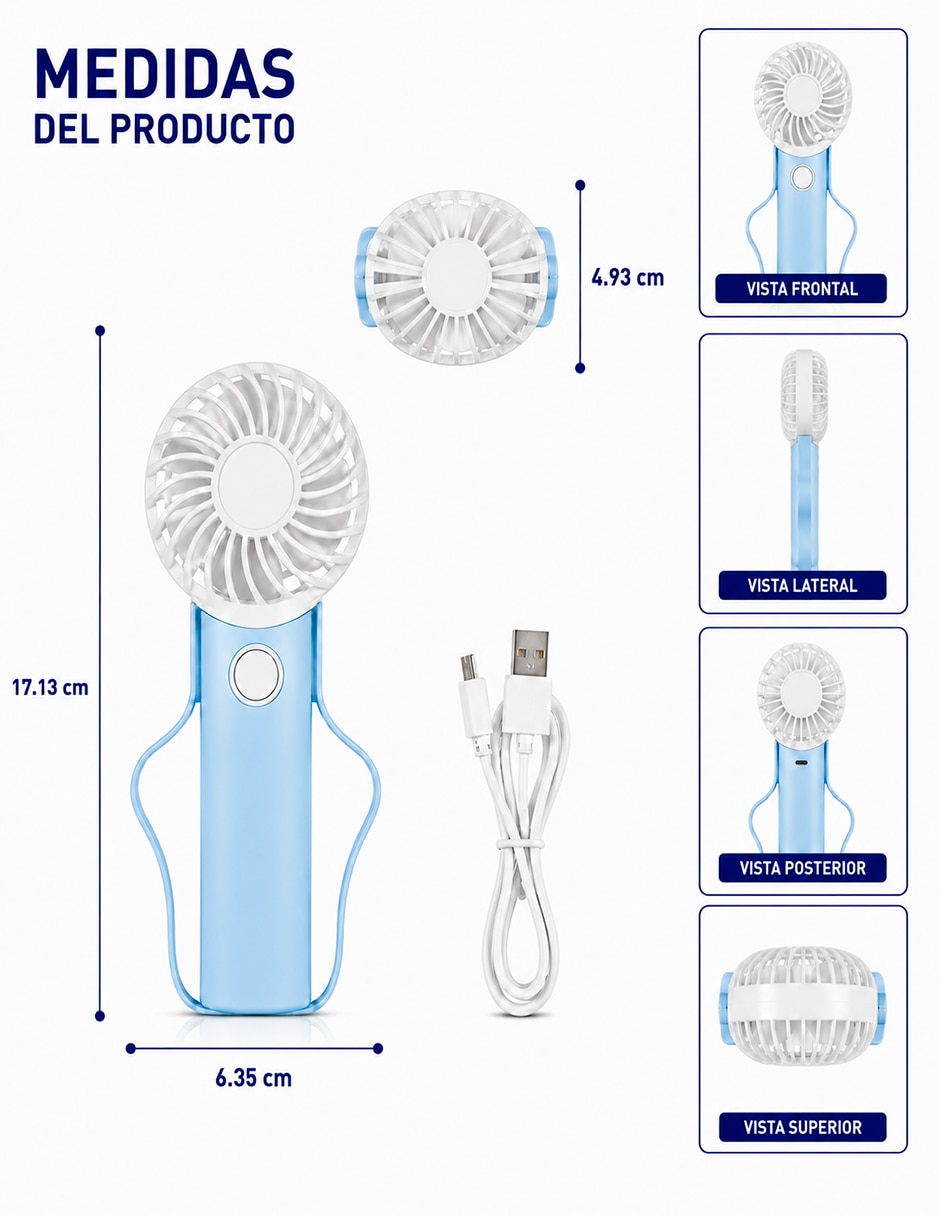 Mini ventilador 3 velocidades 5