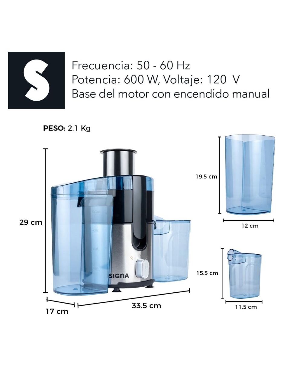 Extractor de jugo 600 W 7