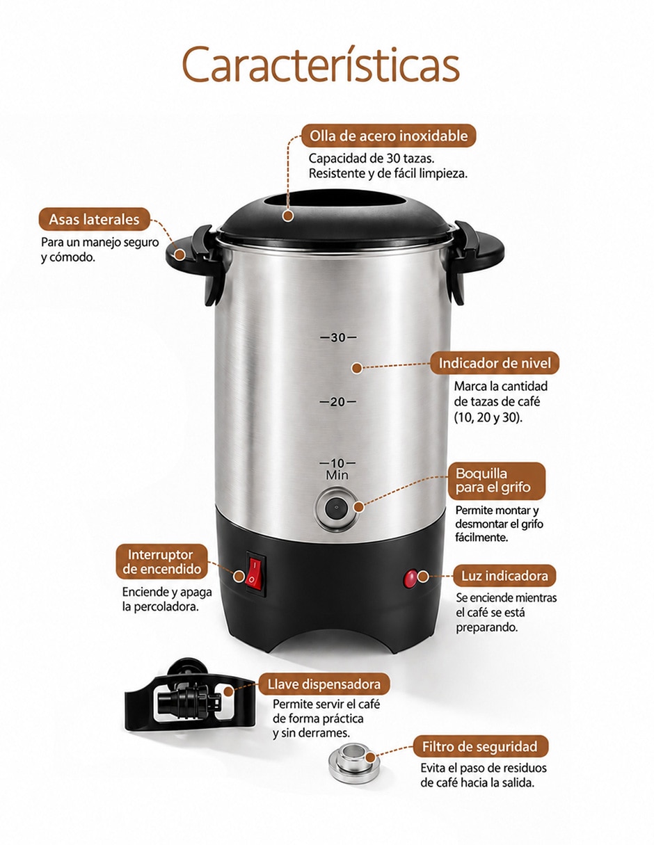 Cafetera percoladora 20 tazas 4