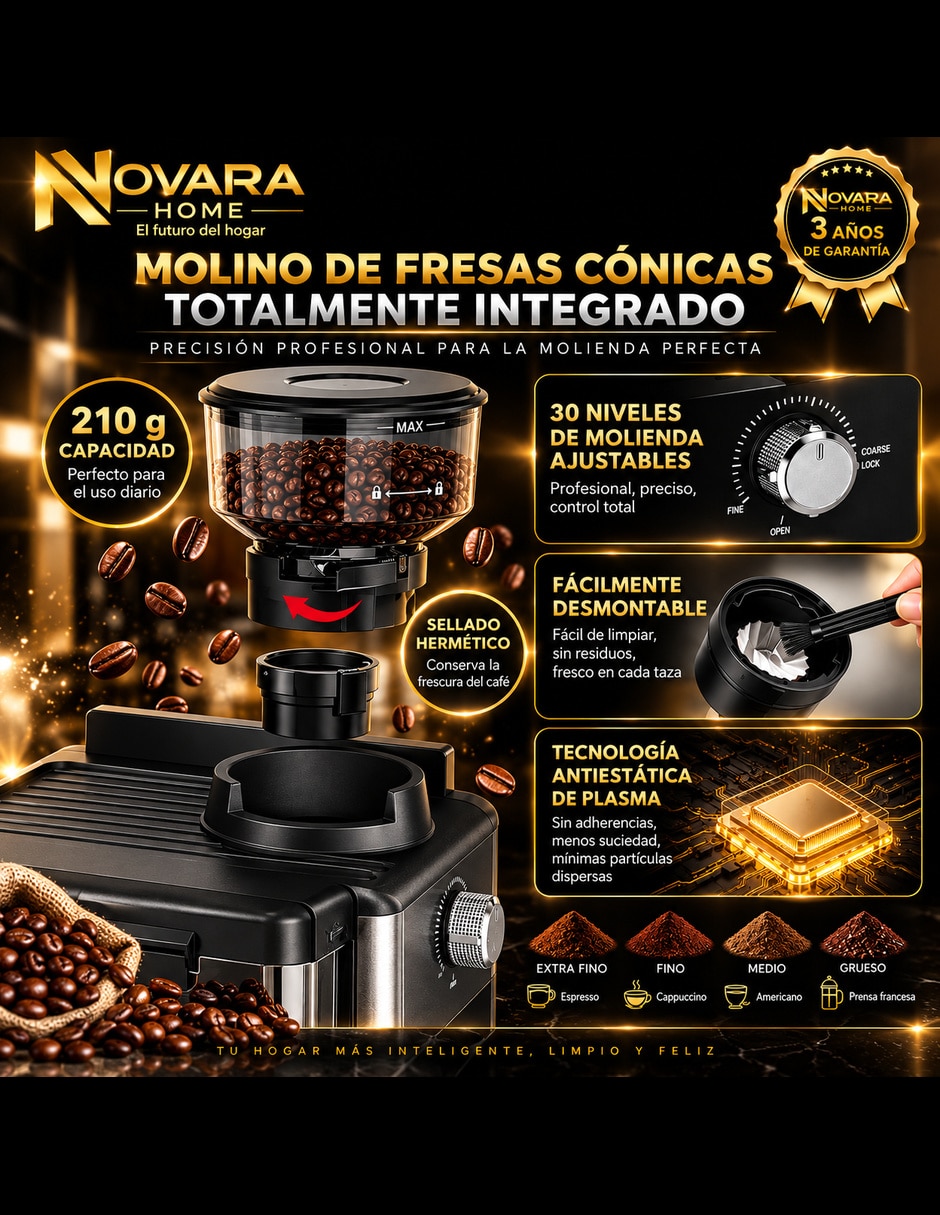 Cafetera con molino espresso 9