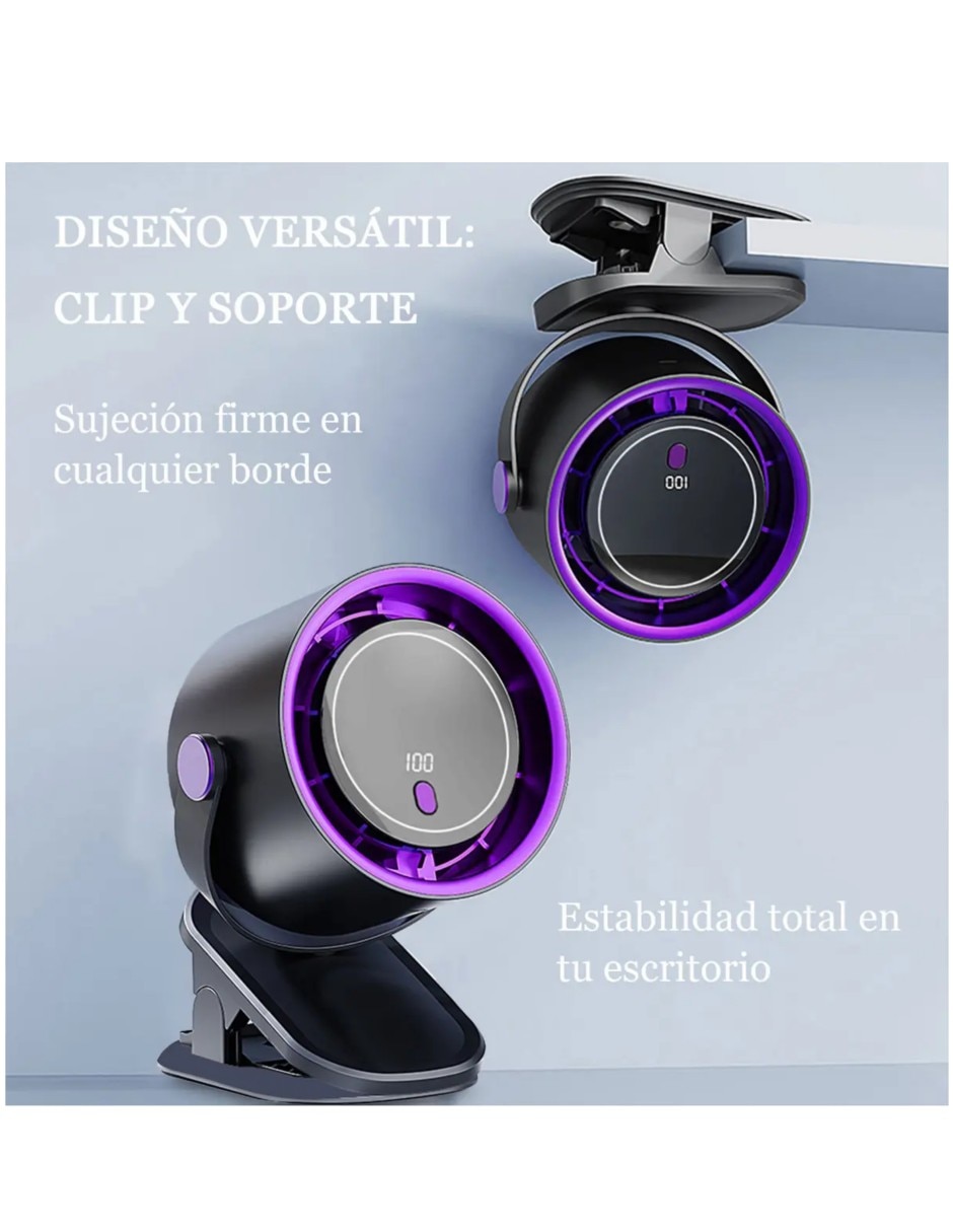 Ventilador de escritorio control remoto 5 velocidades 2