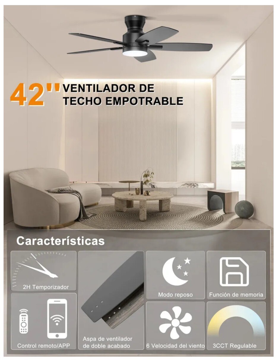 Ventilador de techo 6 velocidades 4