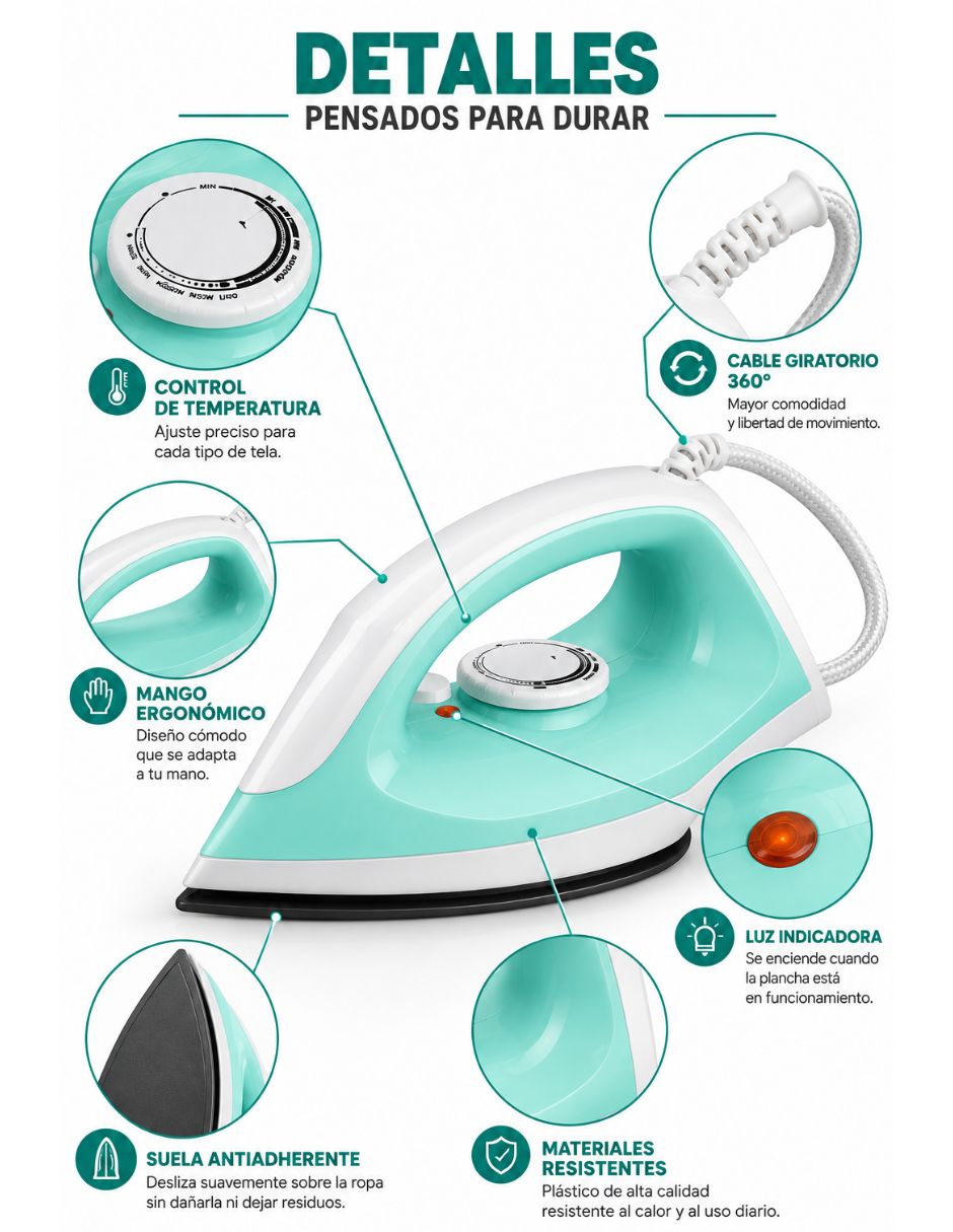 Plancha iq 11073 suela Acero inoxidable 4