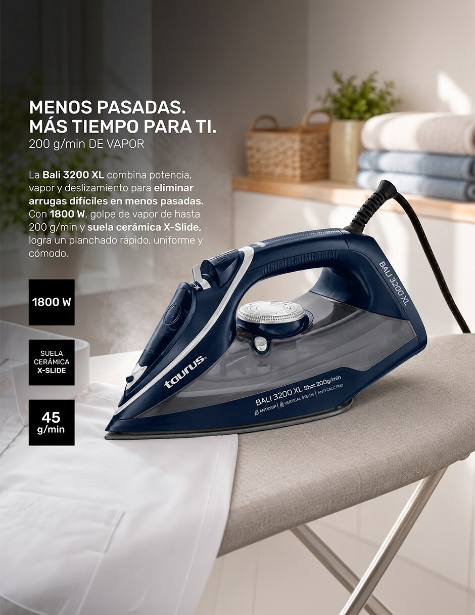 Plancha planchas de vapor bali 3200 xl suela cerámica 2