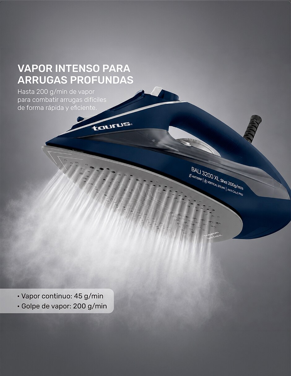 Plancha planchas de vapor bali 3200 xl suela cerámica 5
