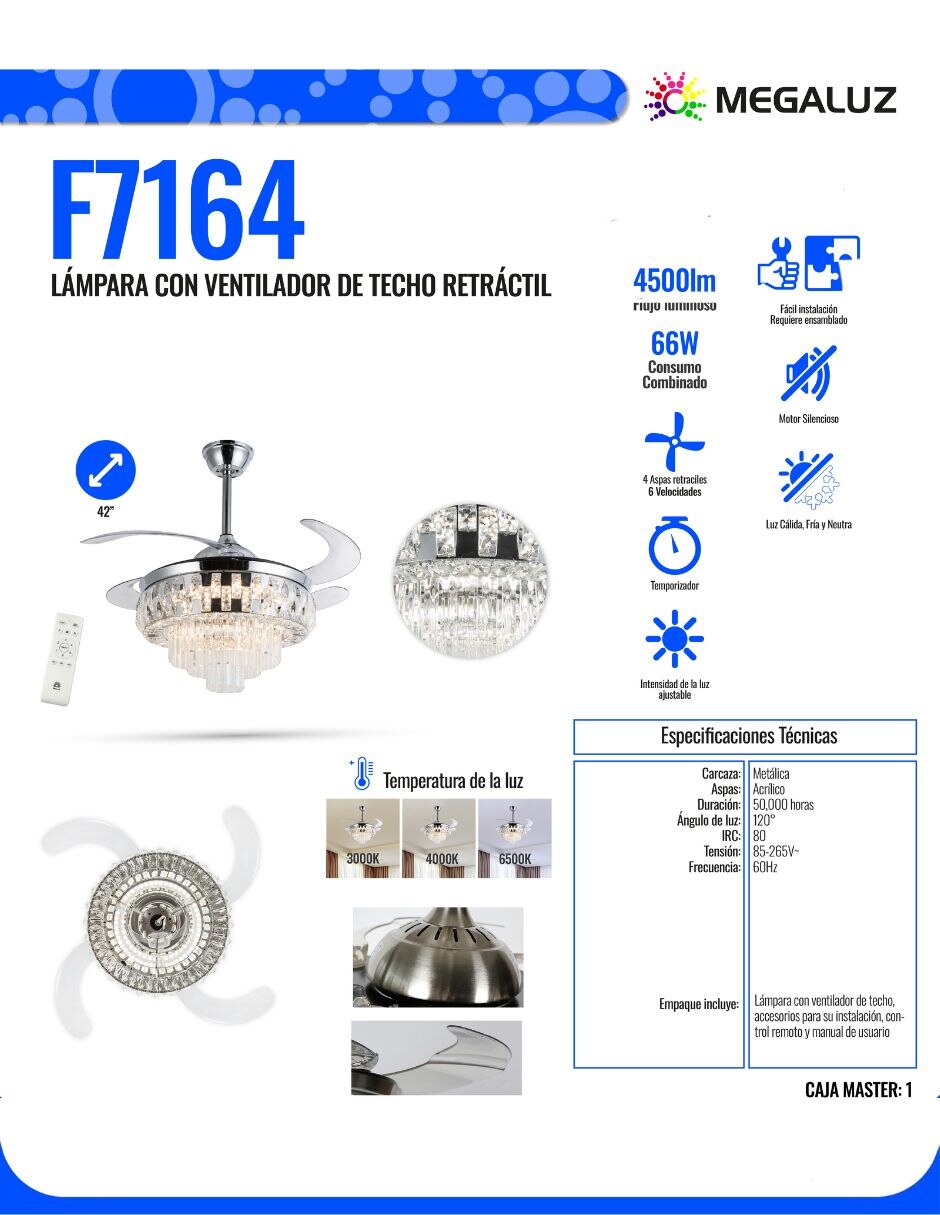 Ventilador de techo Sí velocidades