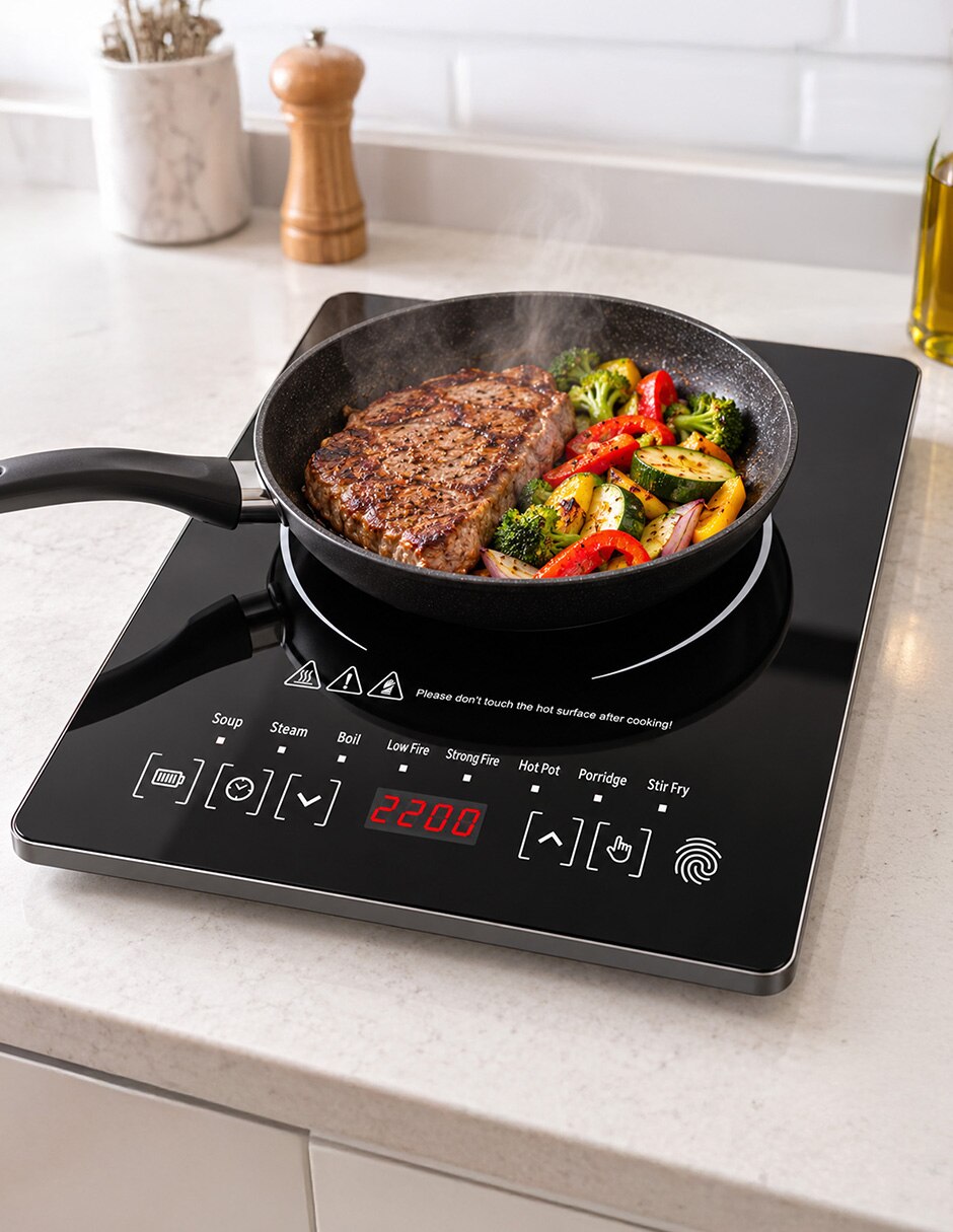 Parrilla de inducción EL014 de Cristal templado
