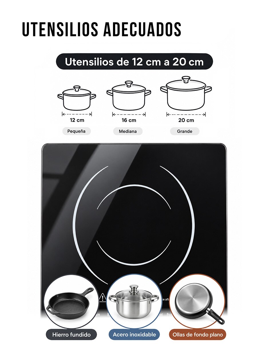 Parrilla de inducción EL014 de Cristal templado 5