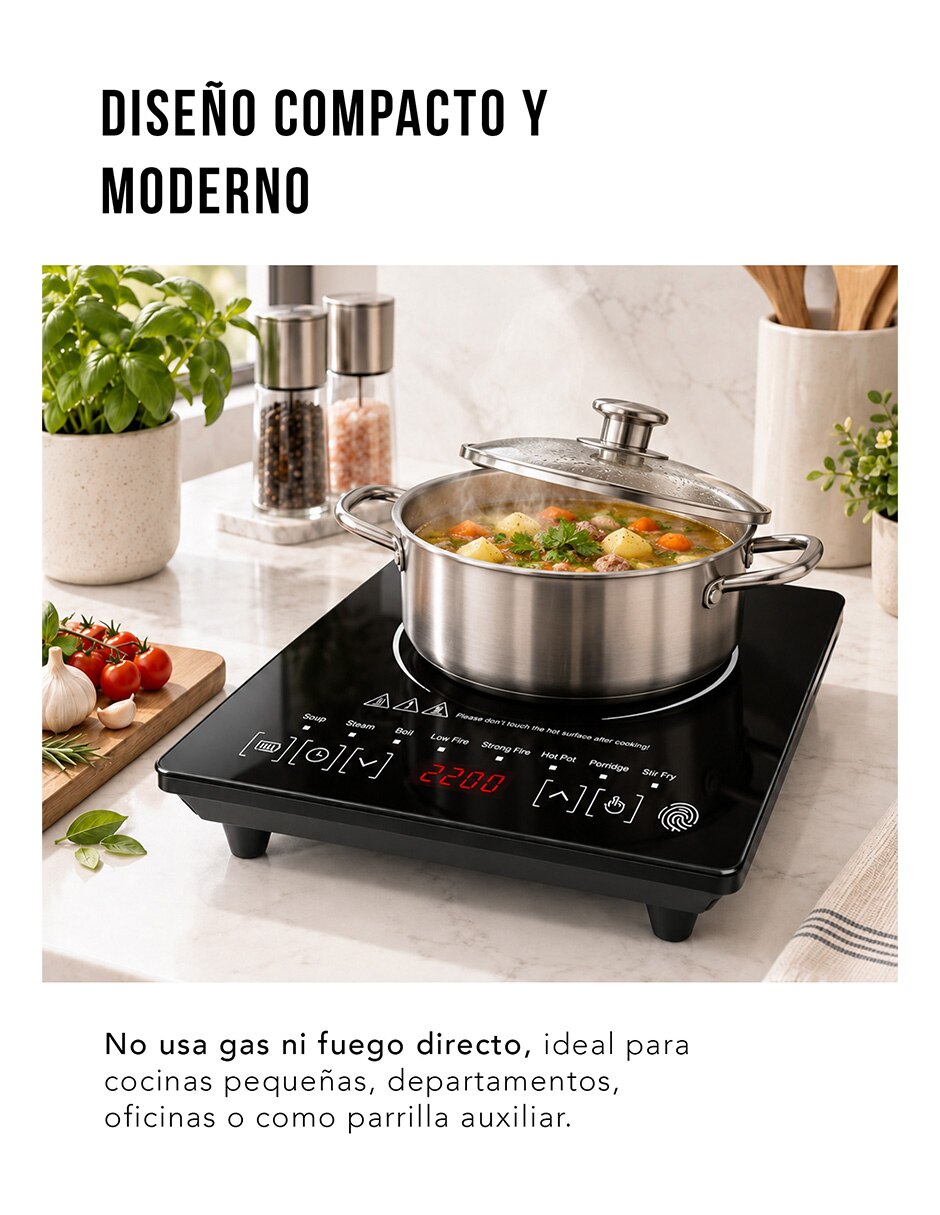 Parrilla de inducción EL014 de Cristal templado 6