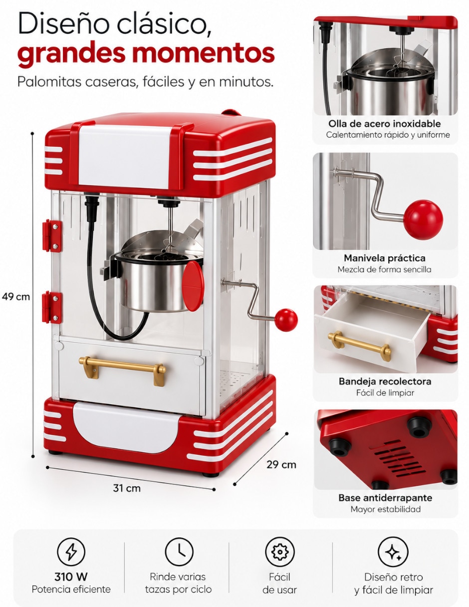 Máquina palomitas Modelo Rojo 5