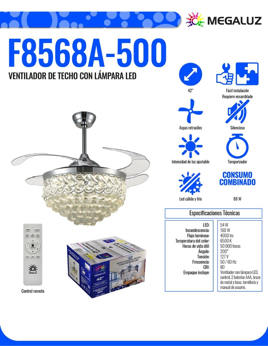 Ventilador de techo Sí velocidades