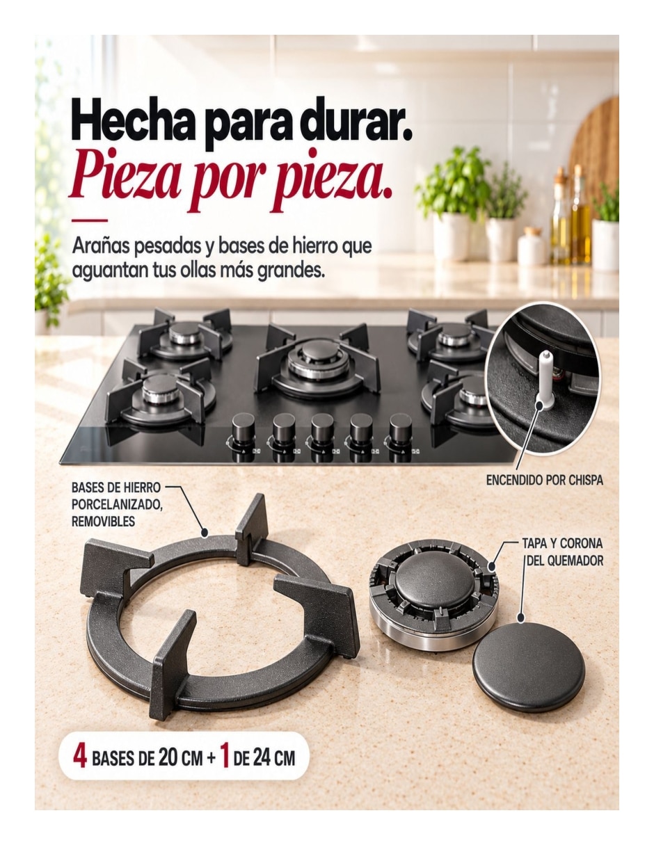 Parrilla eléctrica mkz-grilltmp5neg de acero 6