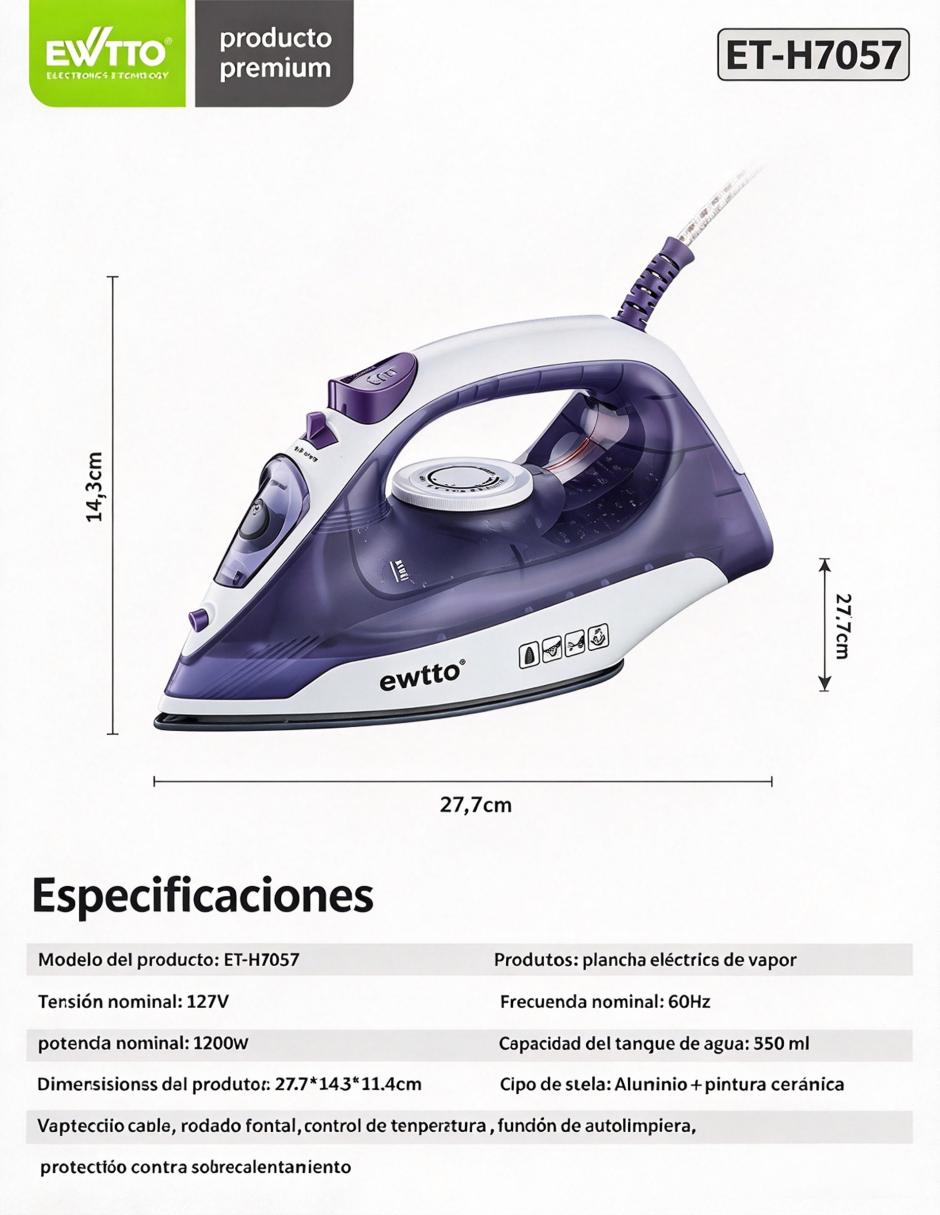 Central de vapor et-h7057 suela aeroceramic 9