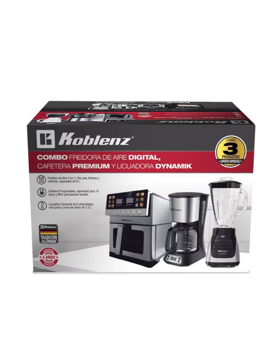 Combo Freidora de Aire + Cafetera + Licuadora 8 L Koblenz 2